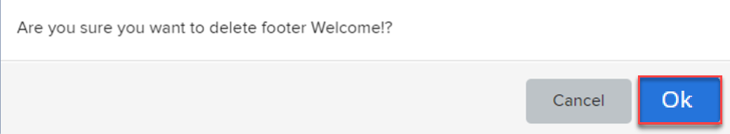 delete footer message